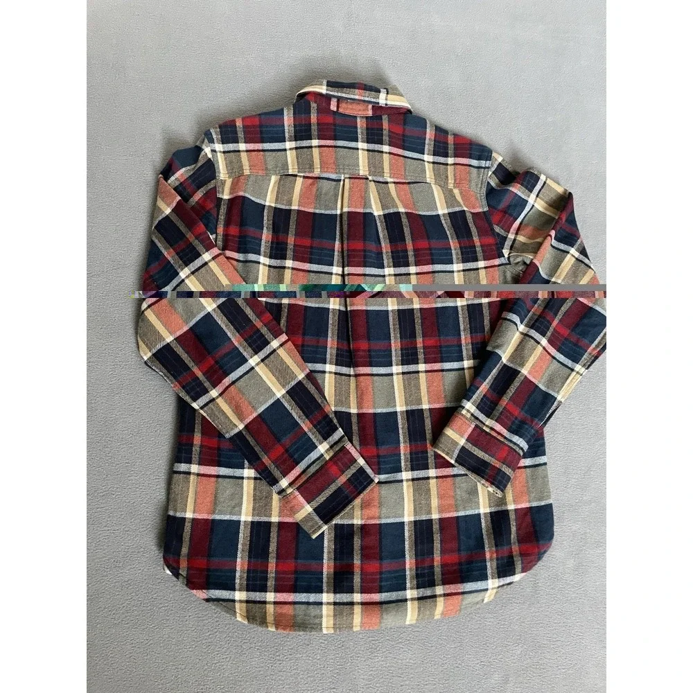 The North Face Button Down‎ Flannel Shirt Men's S/p Blue/red/tan Plaid 2 Pockets